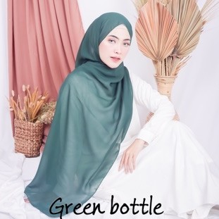 Bella Pashmina New  Fashion Muslim Pashmina Bella Double Hycon-Green bottle