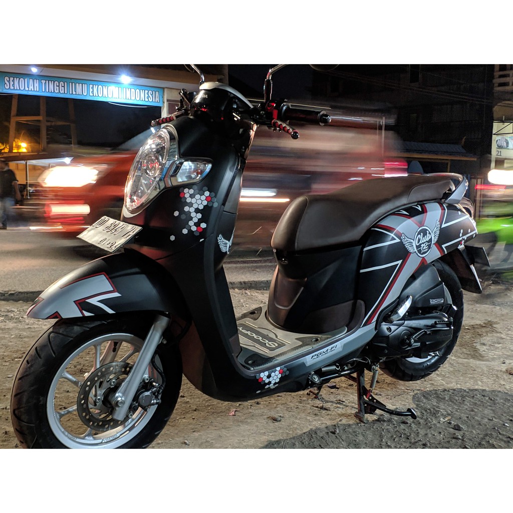 Stiker Scoopy fi 2018 Decal Scoopy Fullbody Scoopy fi 2018 Premium Black Doff DNKZ
