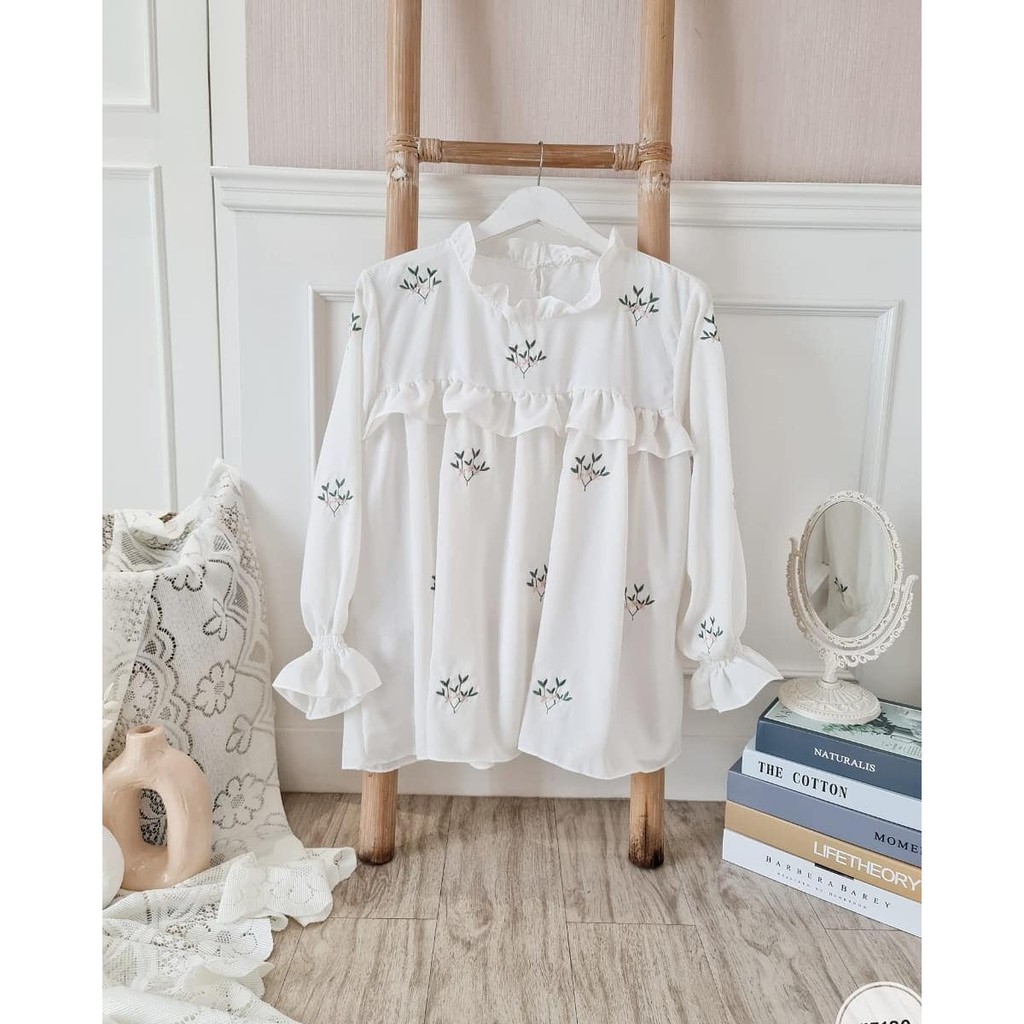 ODILIA BLOUSE / blouse putih polos kekinian / baju wanita termurah