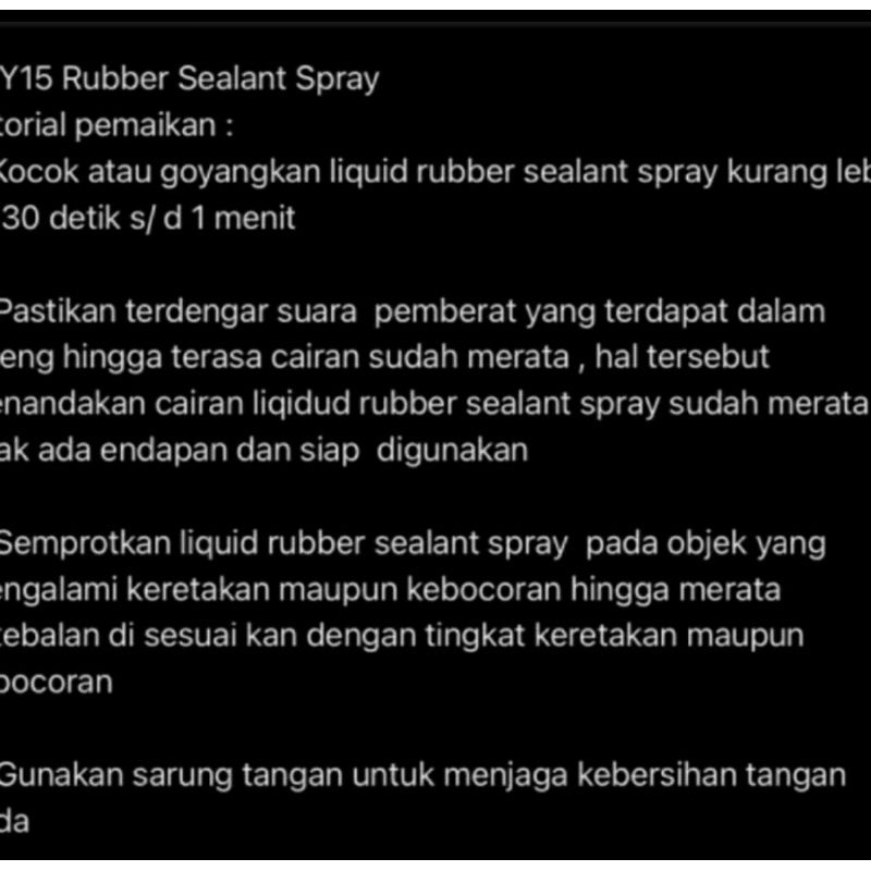 SKY 15 LIQUID RUBBER SEALANT SPRAY PELAPIS ANTI BOCOR 500 ML