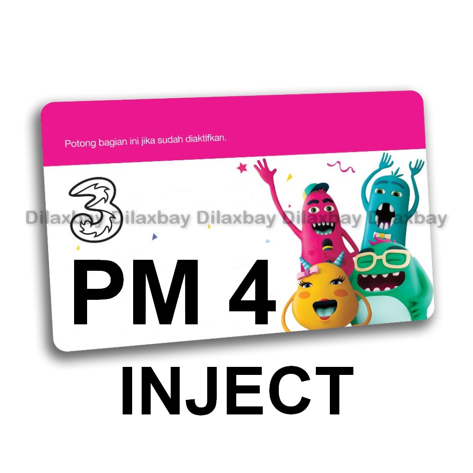 Inject Three PM 4 GB / Tri AON 4GB PM4 AON4 AON 4 Isi Ulang Top Up 22gb 22 gb Total 52GB