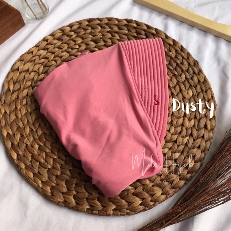 Bergo Hamidah Jilbab Jersey Menutup Dada Kerudung Olahraga Instan Premium-Dusty