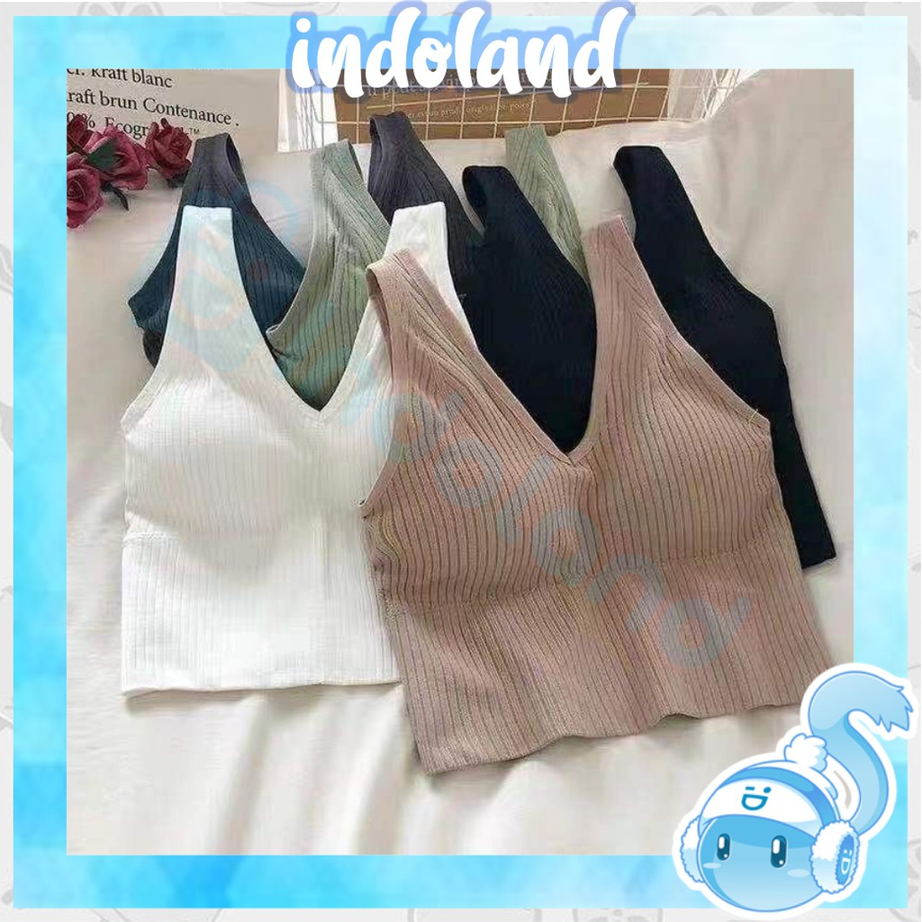 ☀ INDOLAND ☀ B058 SPORT BRA GYM BRA OLAHRAGA PUSH UP WANITA TANPA KAWAT ELASTIS SEXY IMPORT