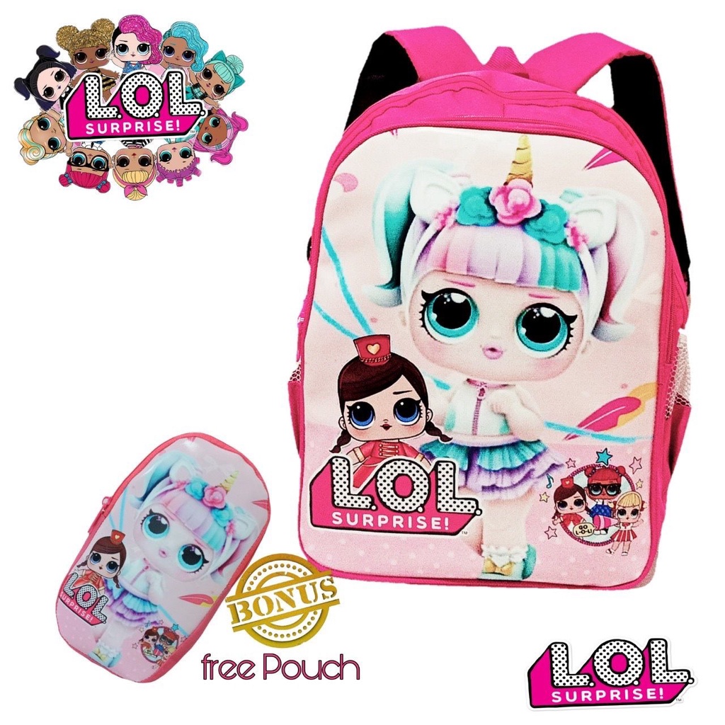 New Tas Ransel Anak Perempuan L.O.L SURPRISE 3D Vol.2 / tas backpack motiif gambar 3D / tas ransel paud