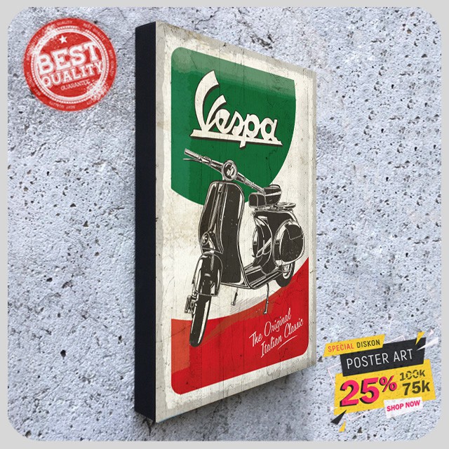 Hiasan dinding Vespa - Pajangan Vintage - Poster Retro - Dekorasi dinding - Wall decor - 304542FHZ