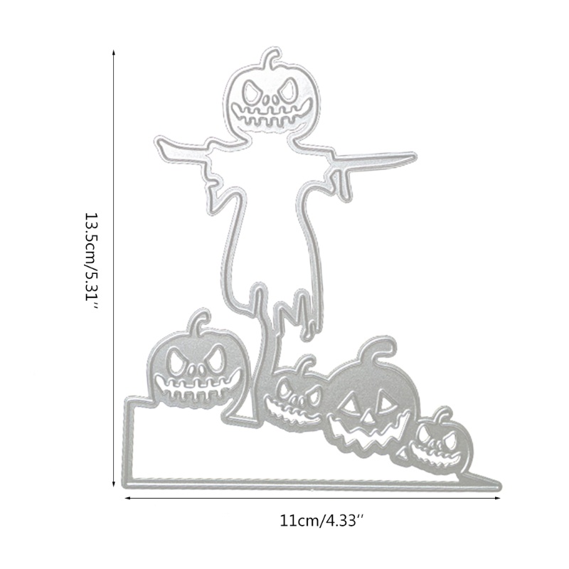 Cetakan Stensil Cutting Dies Motif Labu Halloween Bahan Metal Untuk Scrapbook / Craft DIY