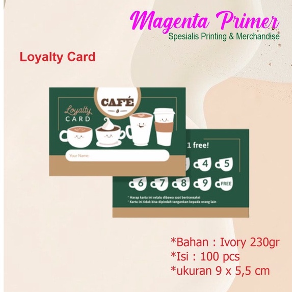 

Cetak Loyalty Card / Kartu Stamp / Stamp Card isi 100 kartu