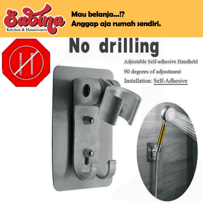 Peyangga Gantungan Kepala Shower BShower Holder Drill Free 12 Inch