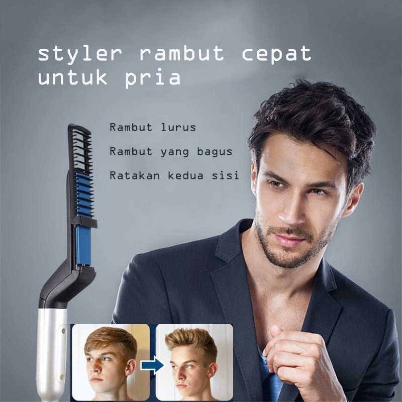 HAIR STYLER MAN ~ Sisir Elektrik Pria Multifungsi Rambut &amp; Janggut