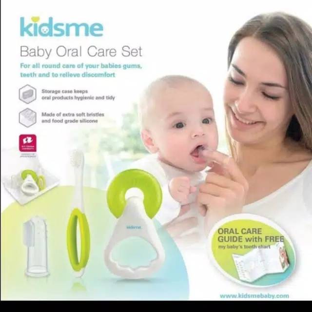 KIDSME Baby Oral Care Set Sikat Gigi Bayi Finger Baby Toothbrush Sikat Gigi Jari Training Tooth Brush