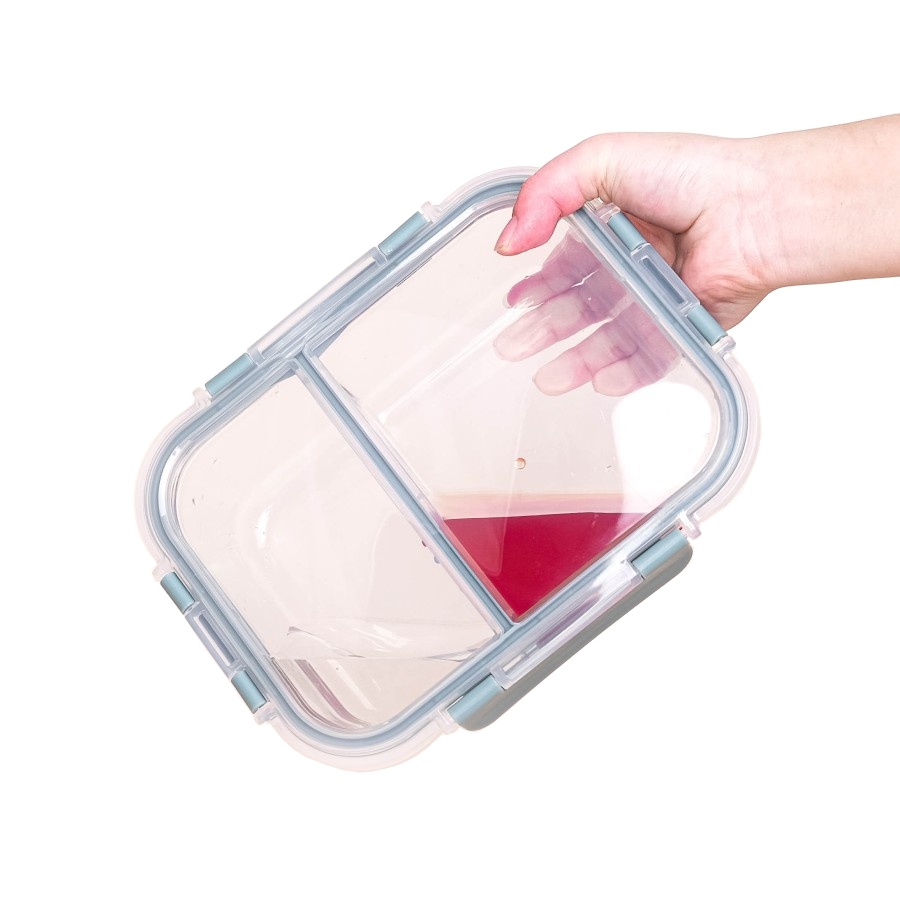 Little Dimple Glass Split Lunchbox Wadah Makanan Kaca Bersekat