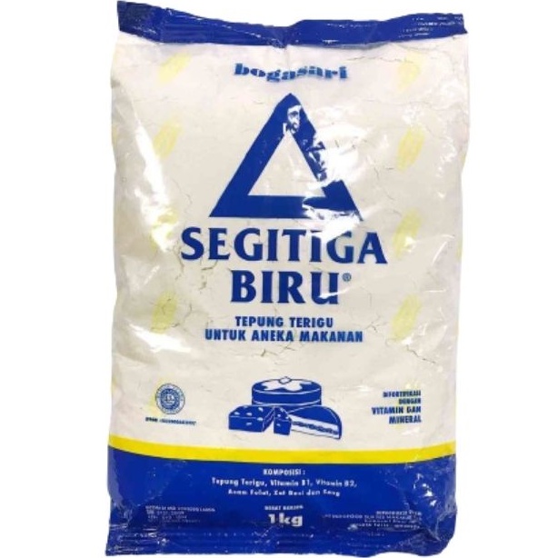 Tepung Terigu Bogasari 1 kg Cakra Lencana Merah Segitiga Biru 1kg