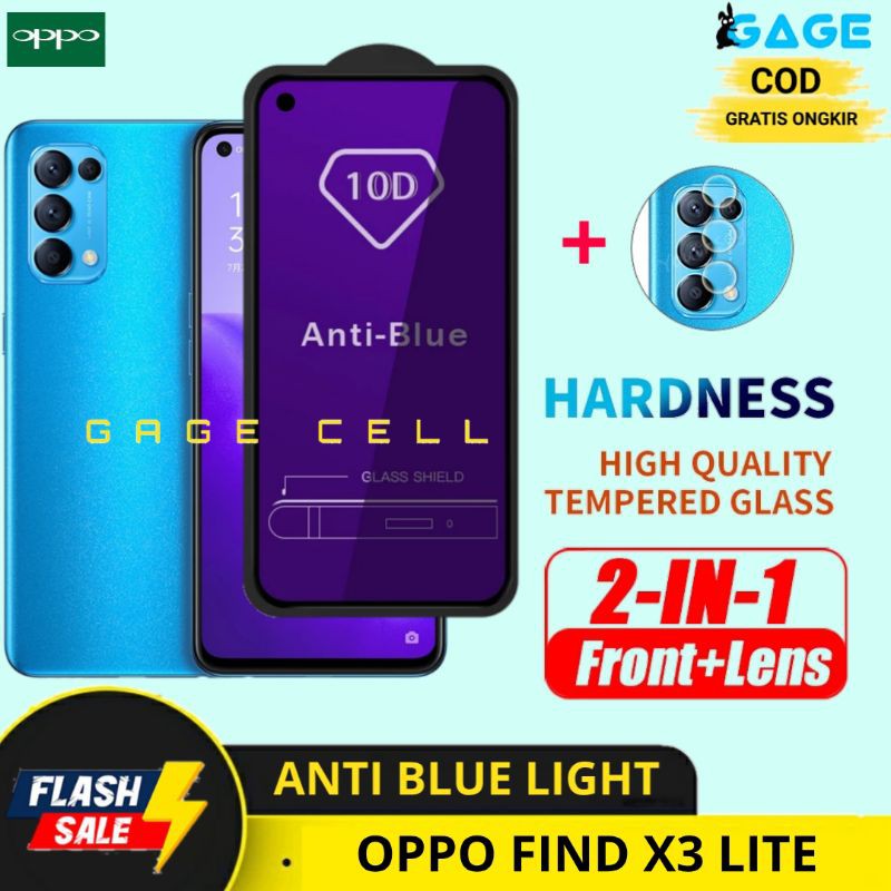 2IN1 TEMPERED GLASS ANTI BLUE LIGHT OPPO FIND X2 LITE - TG ANTIGORES FULL LAYAR FIND X2LITE PREMIUM