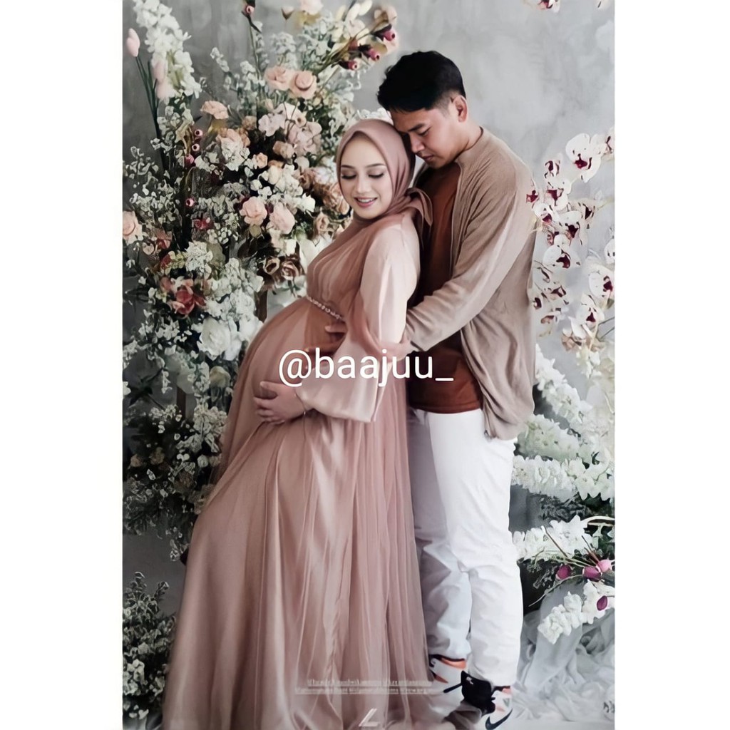 Khadijah Lengan Balon | Gaun Pesta | Dress Kondangan | Dress Maternity