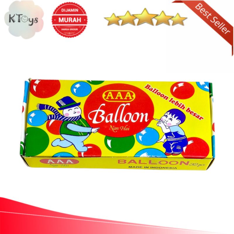 balon plembungan tiup jumbo AAA isi 32pcs