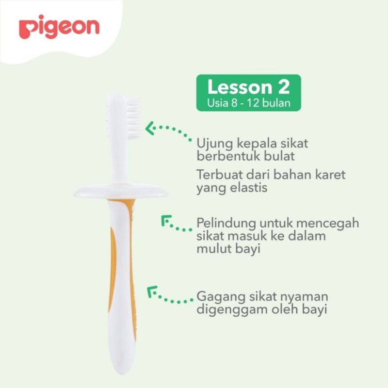 PIGEON Baby Training Toothbrush Set Lesson 123 Sikat Gigi Bayi