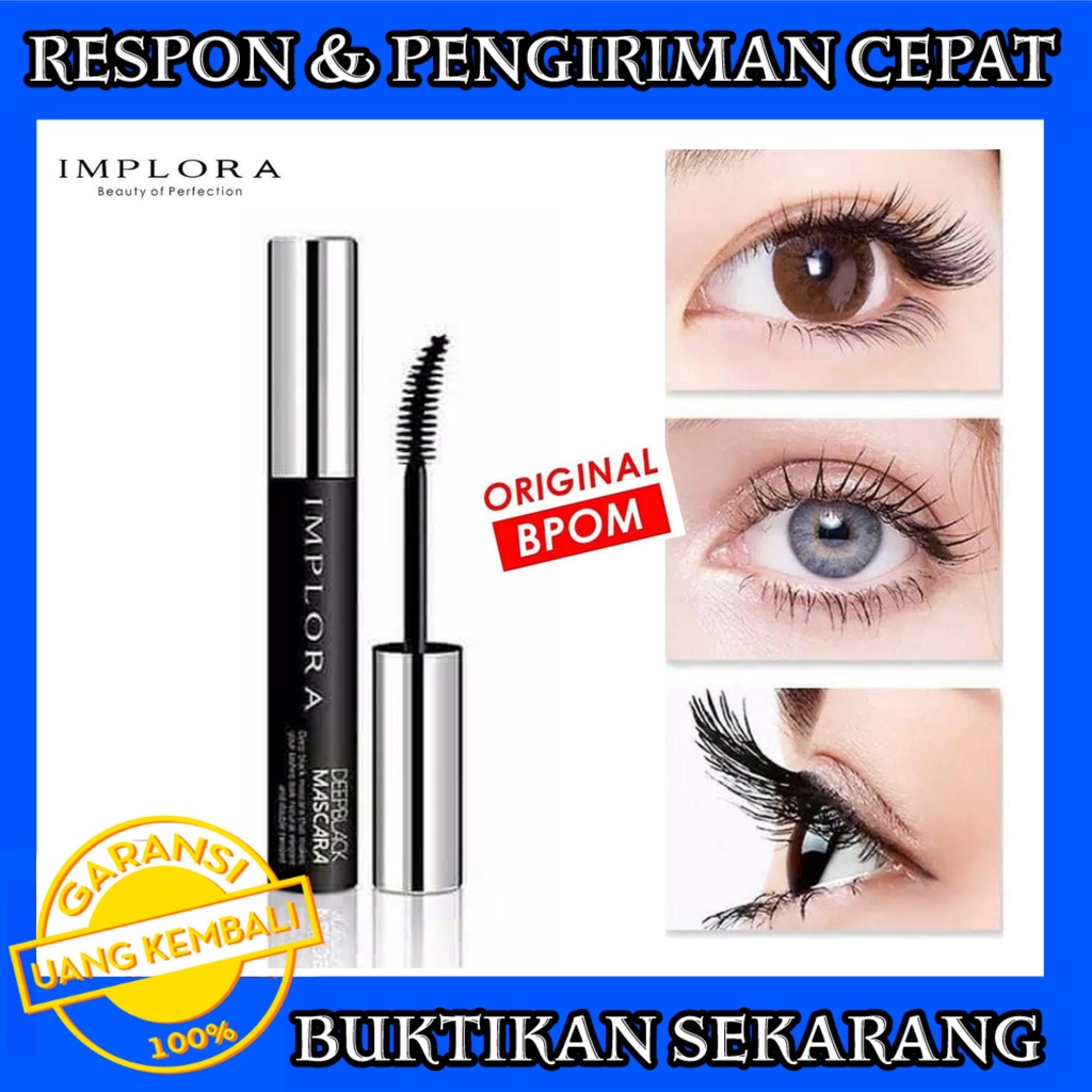 Implora Deep Mascara Waterproof Warna Hitam Tahan Lama