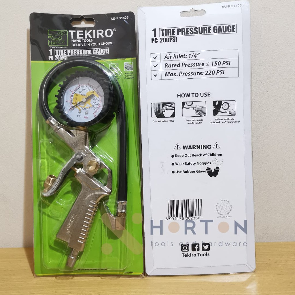 Jual TEKIRO ALAT UKUR DAN ISI ANGIN 3 FUNGSI TIRE PRESSURE GAUGE 3 IN