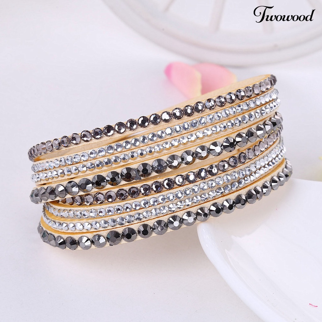 Gelang Multilayer Aksen Berlian Imitasi Gaya Bohemian Untuk Wanita