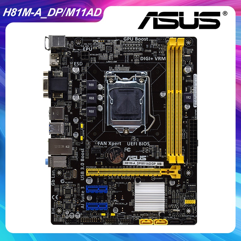 PREORDER ASUS H81M-A DP/M11AD Motherboard 1150 Motherboard DDR3 Intel H81 Support Core i3/i5/i7 CPU 