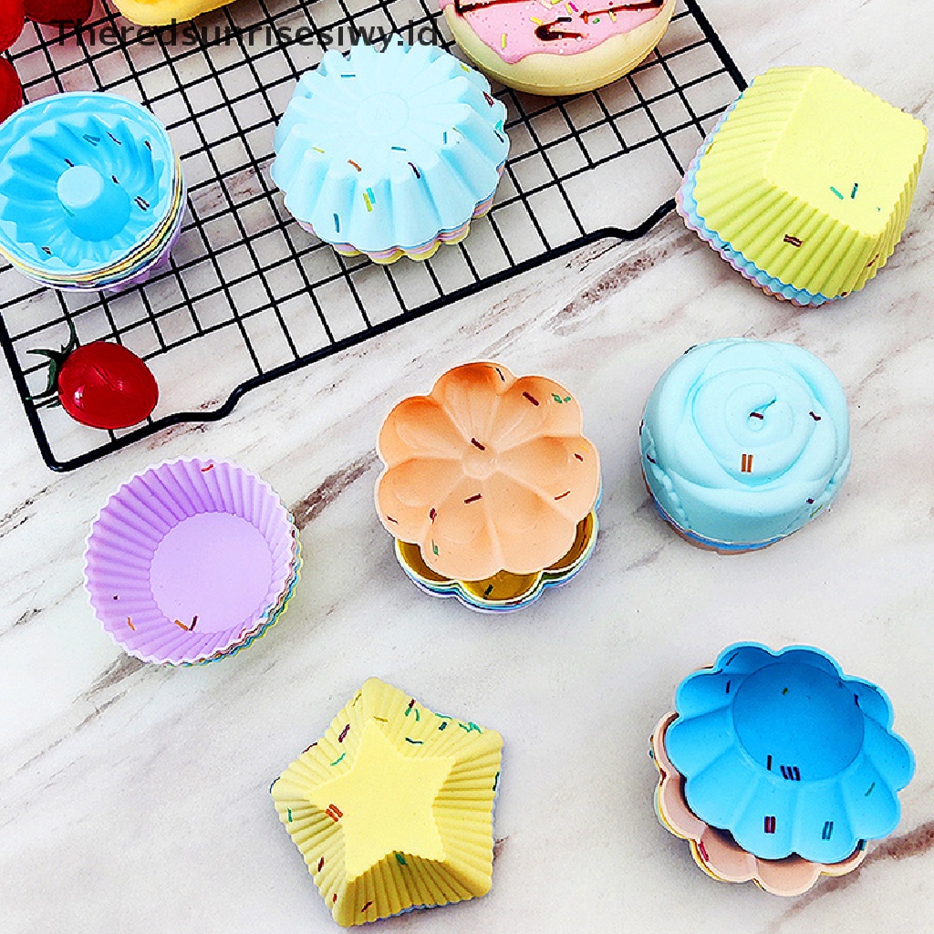 # Alat Rumah Tangga # Cetakan Kue Muffin Bahan Silikon Dapat Digunakan Kembali Untuk Alat Dapur