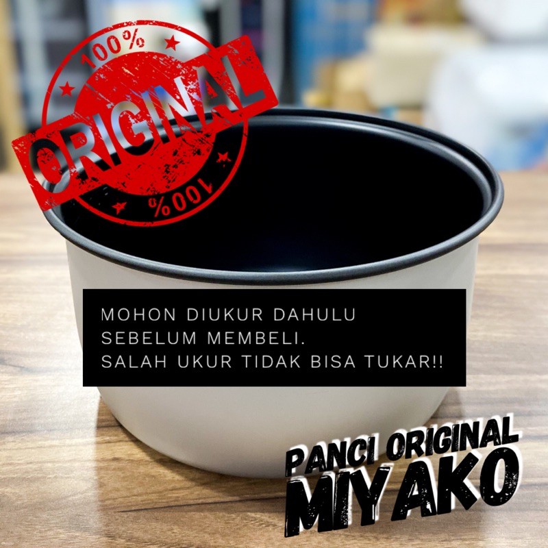 Panci Magic Com Miyako Original, untuk ukuran 0.6 L, 1 L, 1.2 L, 1.8 L dan 2.2 L 606 612 528 508 838 Panci Magic Com Miyako Original Teflon Rice Cooker miyako Ukuran 0.6L 1.2L 1.8 Liter 2.2L Multi