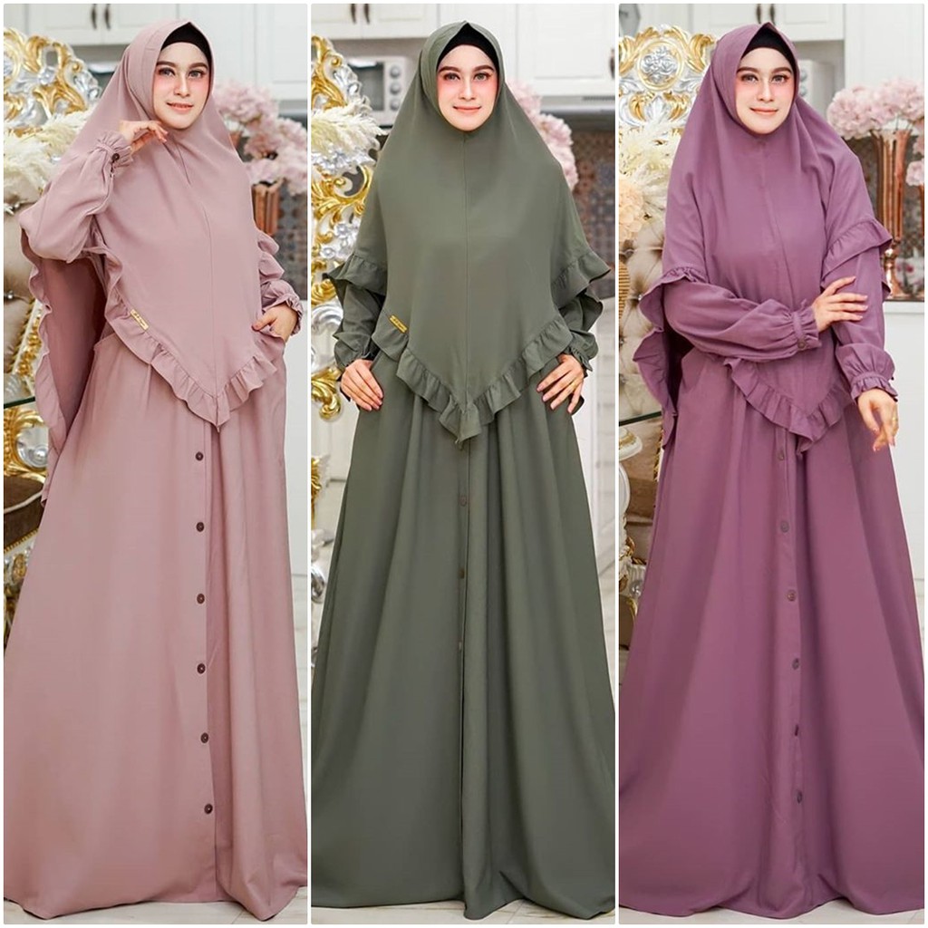 PRODUK BARU GAMIS SIMPLE DAN ELEGAN ZOYA SYARI ORI BAHAN ITY CREPE PREMIUM UKURAN ALL SIZE M TO XL