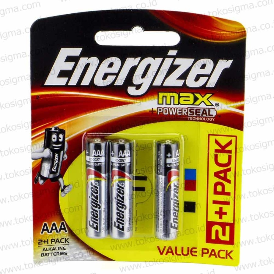 2 PCS ENERGIZER MAX POWER SEAL E92 BATERAI ALKALINE 1.5V AAA LR03 ISI 3