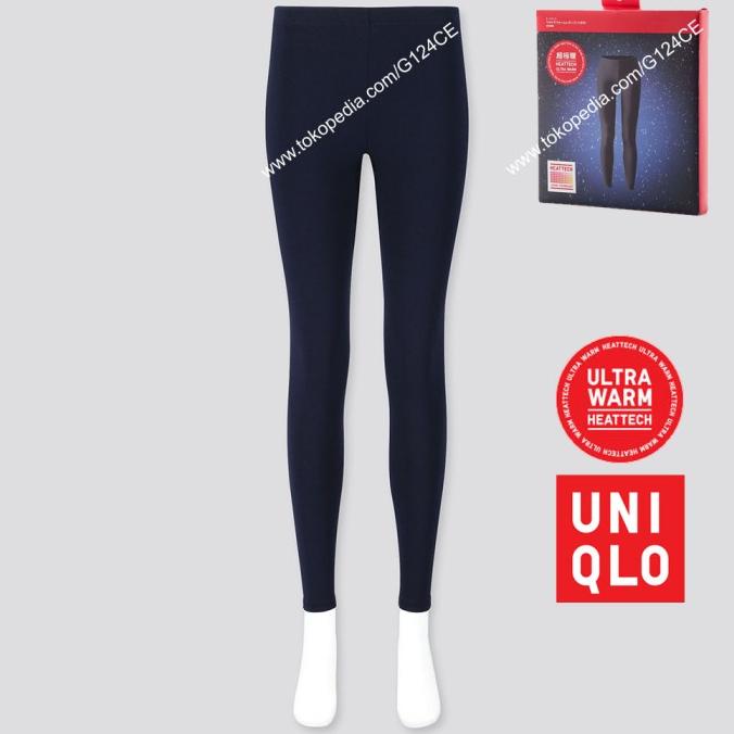 Cuci Gudang Awal Tahun CELANA LONGJOHN WANITA UNIQLO ULTRAWARM HEATTECH LEGGING 400262 NAVY Cuci Gud