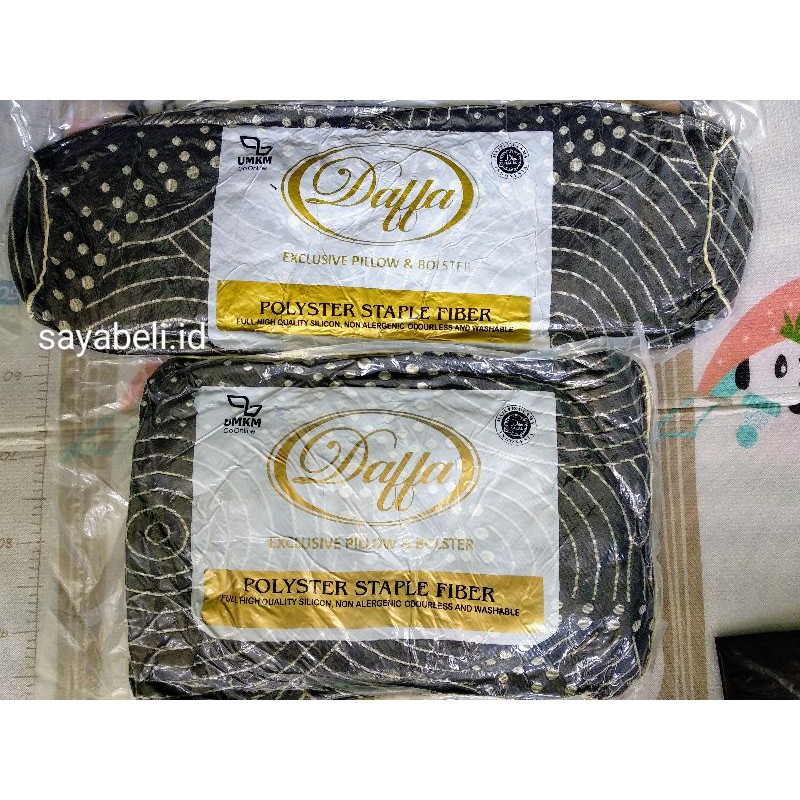 [2in1 JUMBO] PAKET ISI 1 BANTAL &amp; 1 GULING DAFFA BLACK SERIES JUMBO 1.100 GRAM