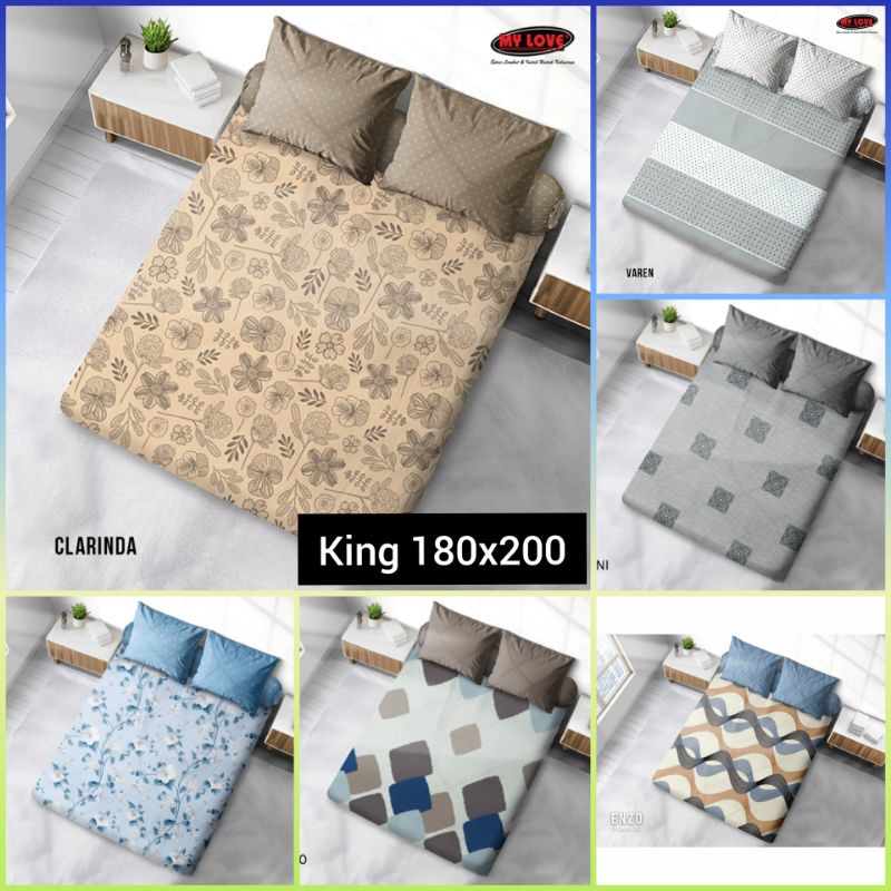 Seprai / Sprei 180x200 My Love Tinggi 30 Cm /Seprei My love Motif Baru