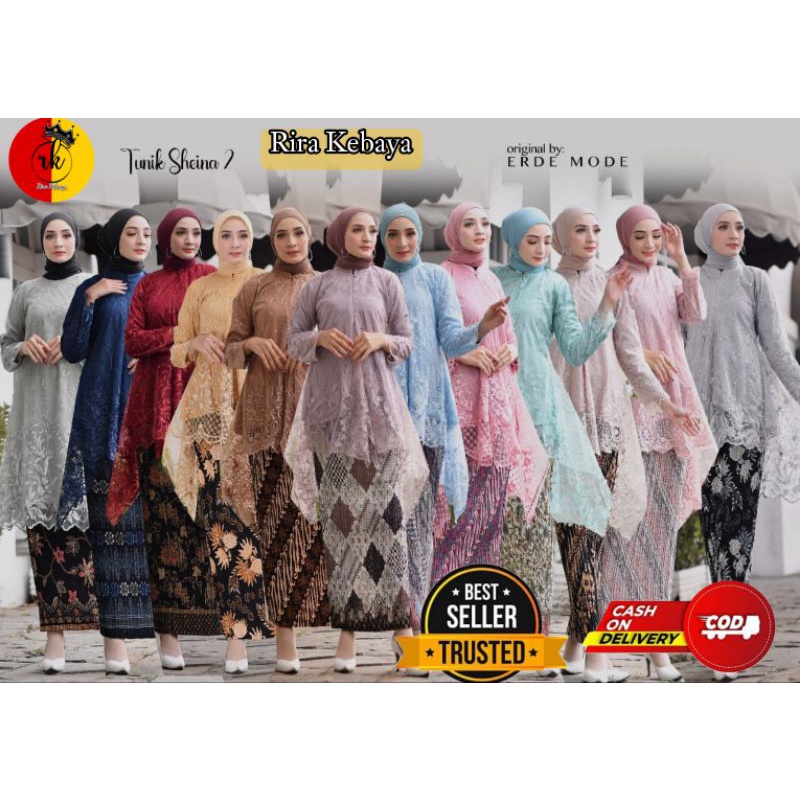 One Set Tunik Mauri Modern Kebaya Wanita Lamaran dan Kondangan Kebaya Wisuda Modern kebaya Seragam Nikahan