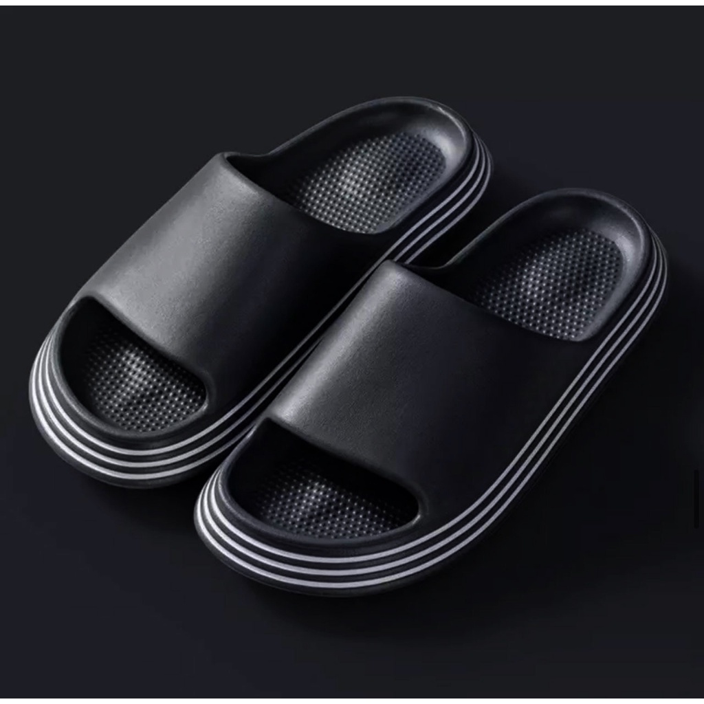 Sandal empuk Rumah / Sandal Slide EVA Anti Slip Anti Air Model Garis Terbaru Unisex (36-45)