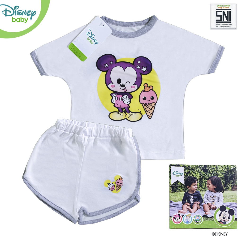 Baju Setelan Bayi Oversize Set Mickey Ice Cream Bamboo Cotton DMF266 Pakaian Anak Perempuan Premium Termurah