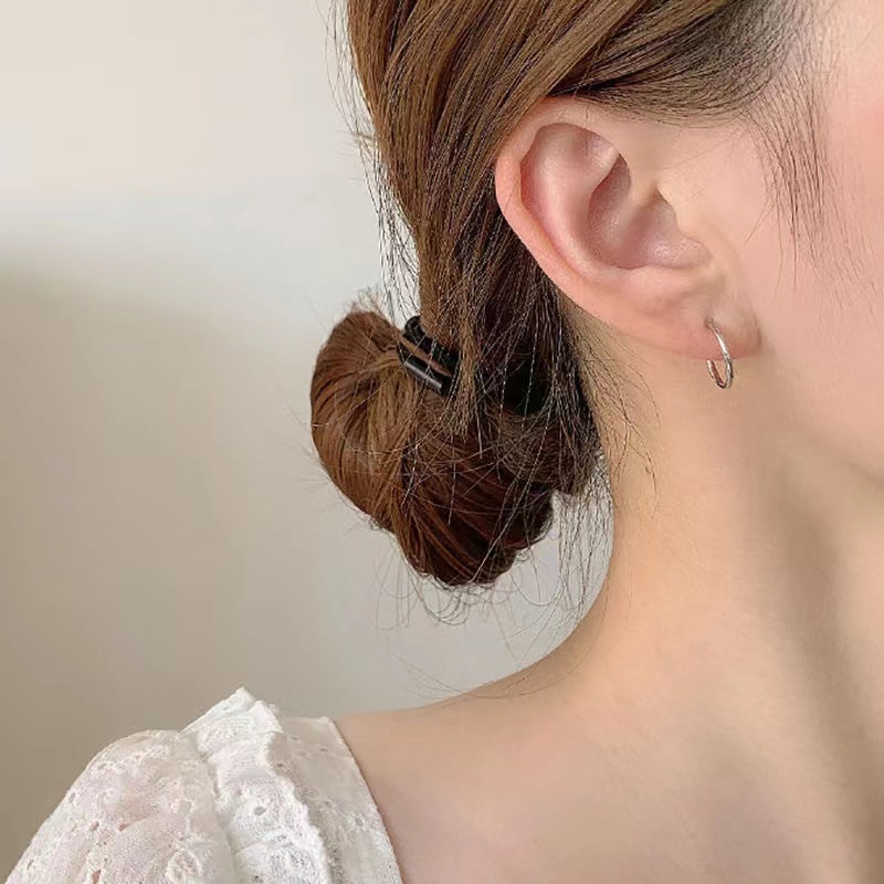 IFYOU 3pcs / set Anting Stud Bentuk Lingkaran Warna Silver Gaya Korea Untuk Wanita