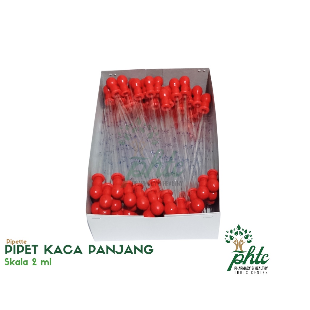 PIPET KACA PANJANG SKALA 2 ml harga per box isi 100pcs