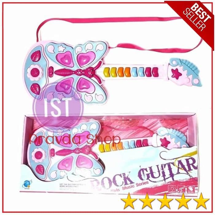 VIRAL  Gitar Gitaran Rock Anak Perempuan Alat Musik Guitar Karakter Lucu YH17