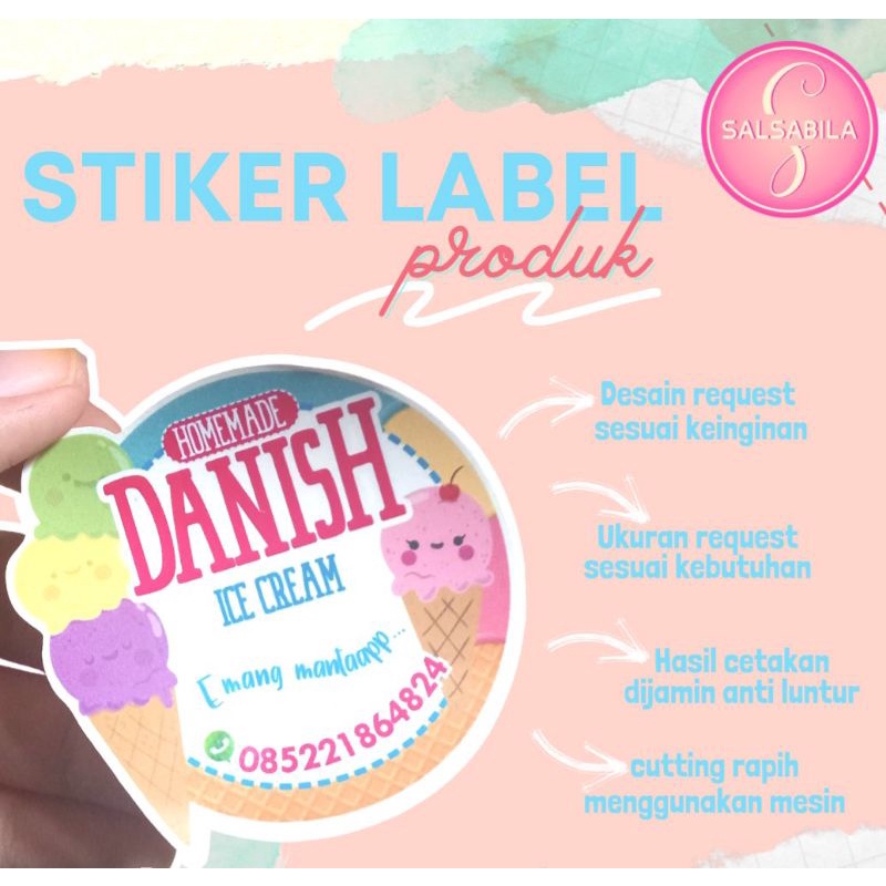 

Stiker label produk / stiker kemasan / label merk / stiker toples cutting bulat