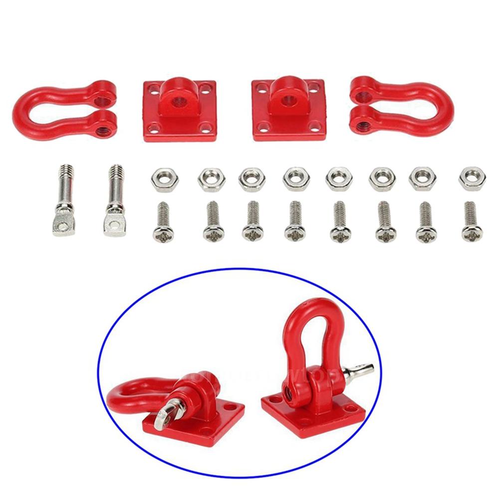 Lanfy Kait Trailer Metal Merah 1: 10pasang Belenggu Aksesori Untuk Skala Truk Crawler SCX-10 RC Crawler Hook