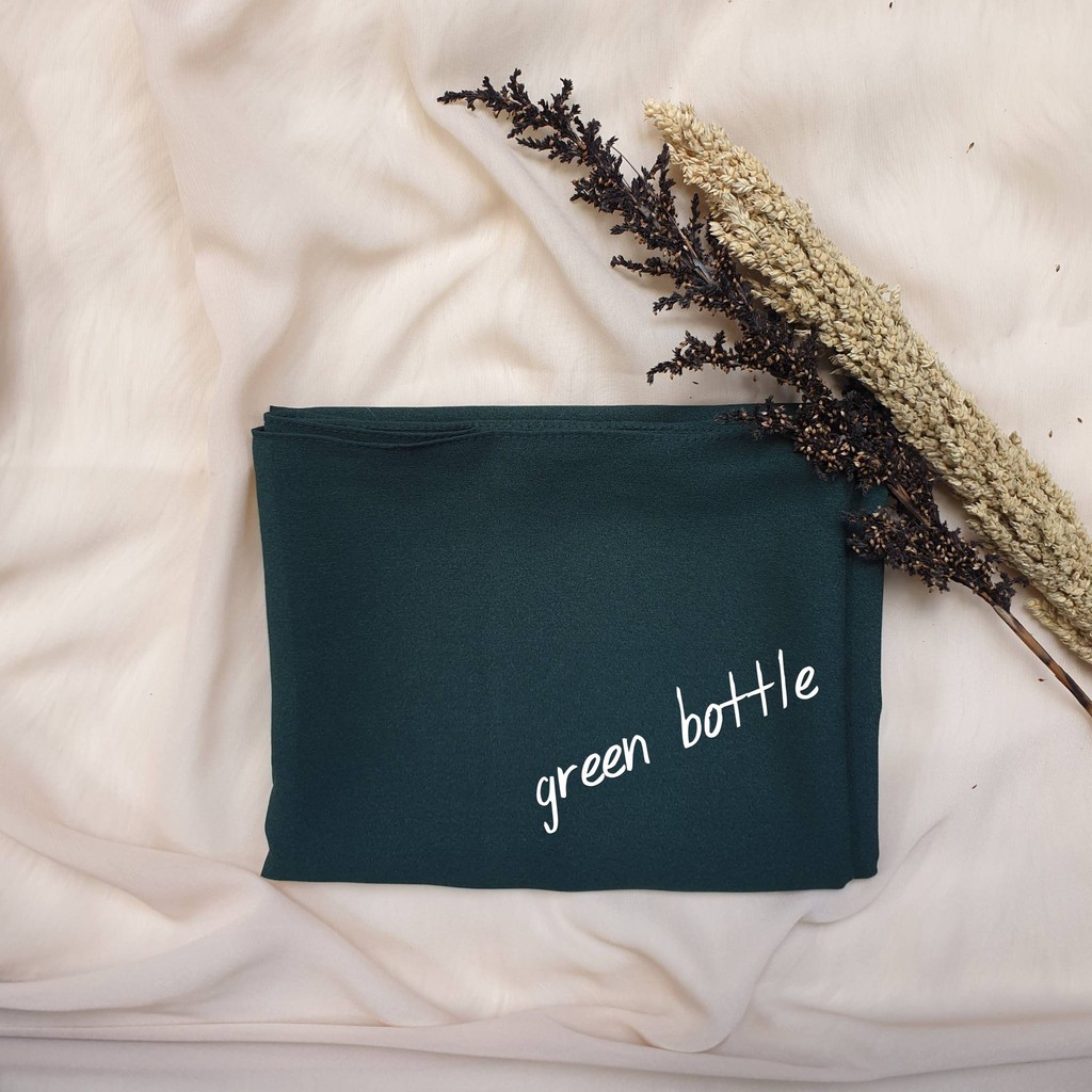 PROMO CUCI GUDANG Pashmina Diamond Stretch Italiano Ukuran 75x175 cm-Green Bottle