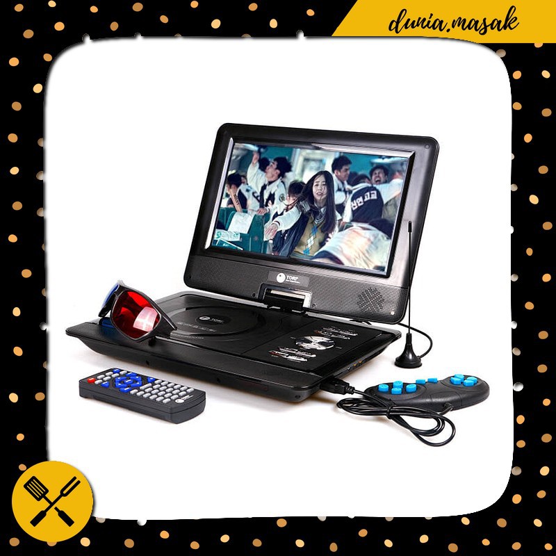 Dvd Player Portable Tori Tpd-1300 Unik Murah Berkualitas