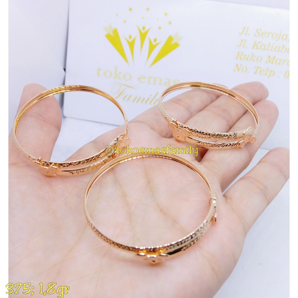 Gelang Emas Anak 375 Berat 1 5 2 Gram An Diameter 4 Cm Indonesia