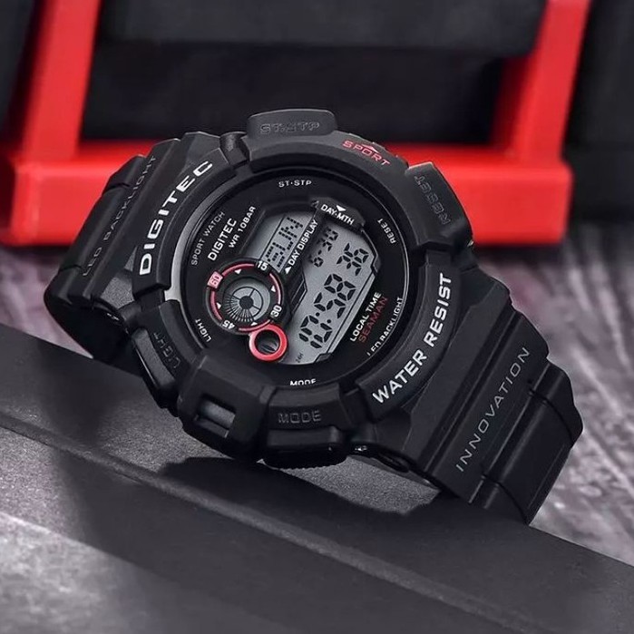 BESTSELLER JAM TANGAN ORIGINAL PRIA DIGITEC 2028/DG-5028T MUDMAN BLACKRED