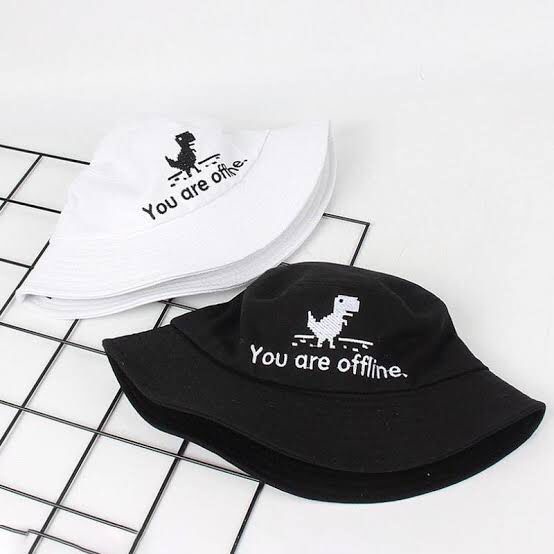 Topi Bucket Hat Dewasa Bordir Dinosaurus You Are Offline