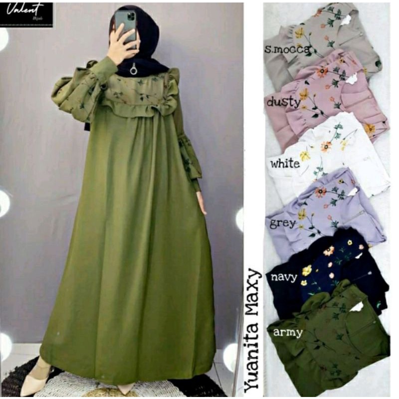 GAMIS YUANITA BORDIR MAXI terbaru Dan Termura