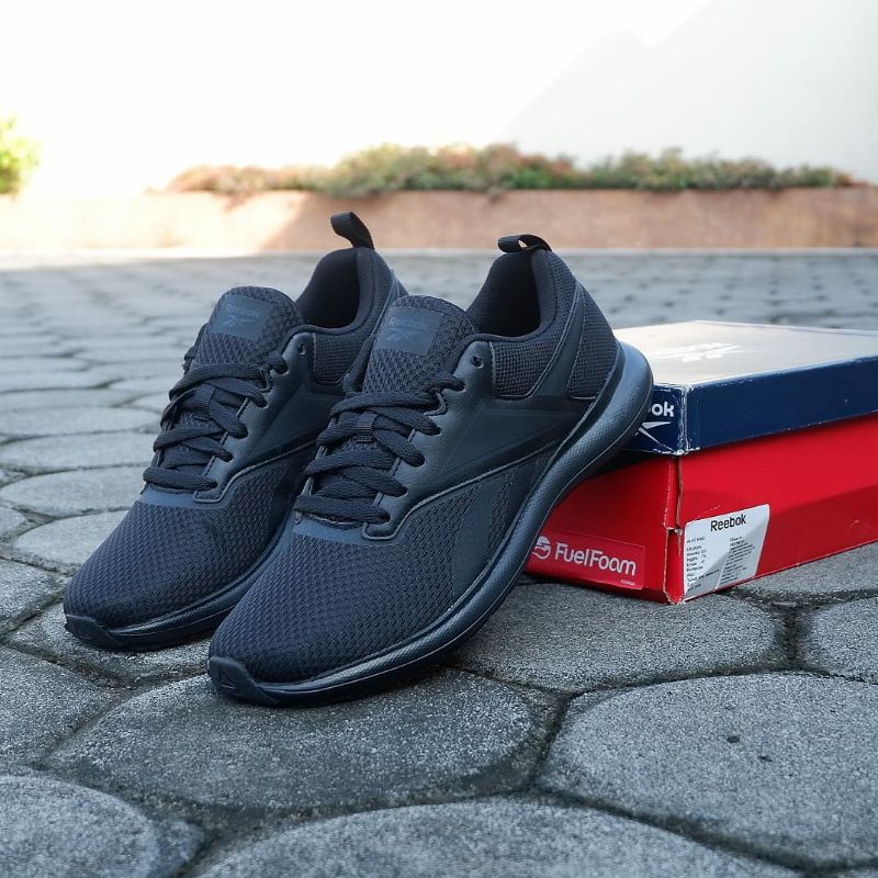 Sepatu Running Reebok Energylux Driftium All Black Original Sneakers Pria