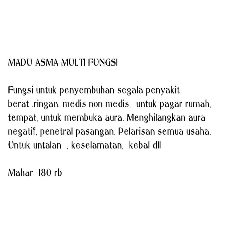 

madu asma multifungsi