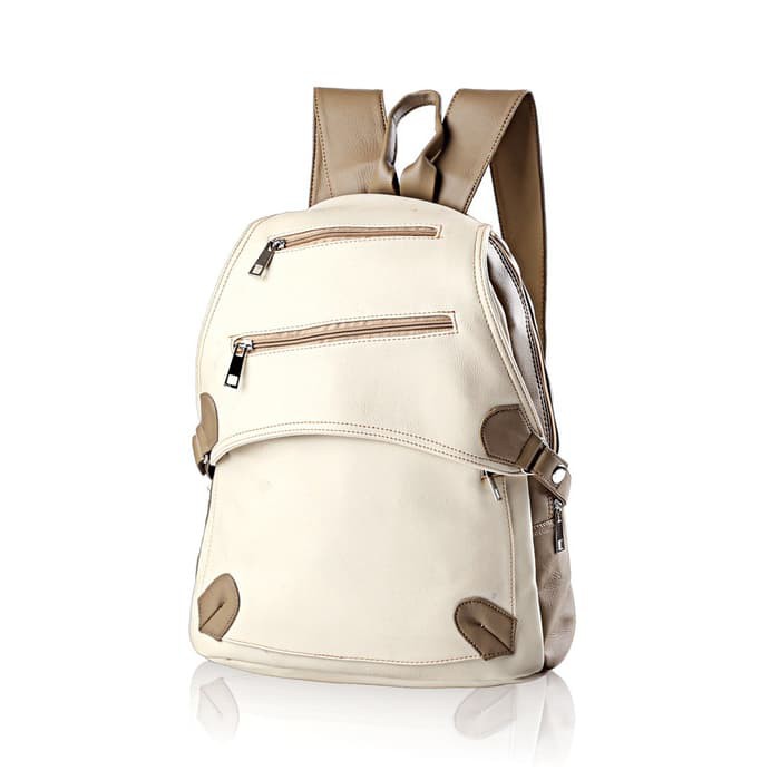 Tas Ransel Fashion Korea Wanita Backpack Sekolah Kuliah Kerja Kulit