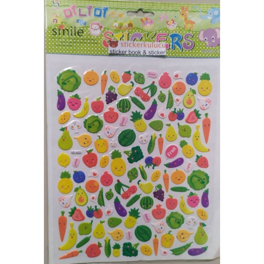 Stiker anak timbul BUAH SAYUR 20x30cm
