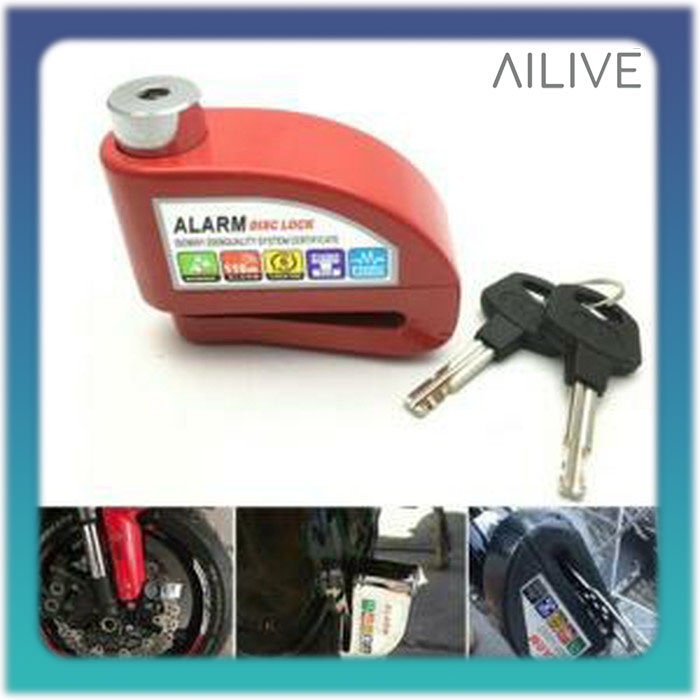 Gembok Motor Alarm Cakram Anti Maling Honda Yamaha Suzuki Bisa Semua Jenis Motor Kunci Sepeda Alarm